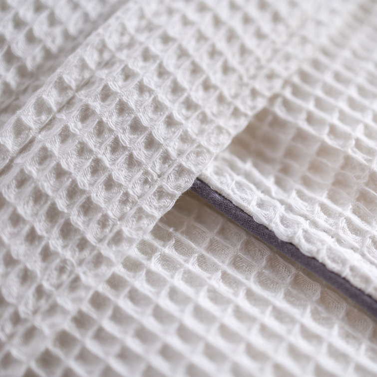 Leruum Bathrobe Waffle Dressing Gowns Unisex Kimono Robe Cotton